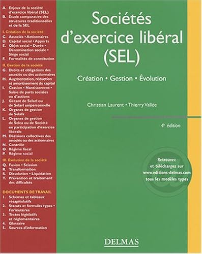 Download Sociétés d'exercice libéral (SEL) : Création - Gestion - Évolution PDF