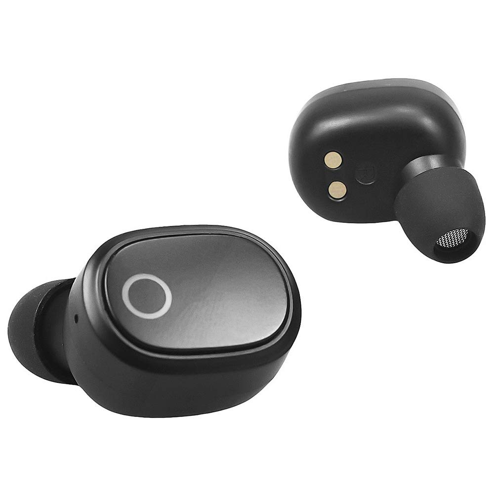 groov e Music Buds - Wireless Bluetooth In-Ear Earphones - Earbuds with Built-in Mic, Hands-Free Calling, Charging Case, & Voice Assistant - 18hrs Audio Playback - Black
