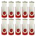 Enfain Red USB Flash Drive 16GB USB2.0 Memory Stick 10 PCS Thumb Drive Bulk Jump Drive Zip Drives, with Led Indicator, Plus 12 Removable Mark Labels (16 GB, Red, 10 Pack)