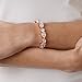 Mariell Glamorous Rose Gold Bridal or Special Occasion Bracelet with Pear-Shaped and Round Cubic Zirconia