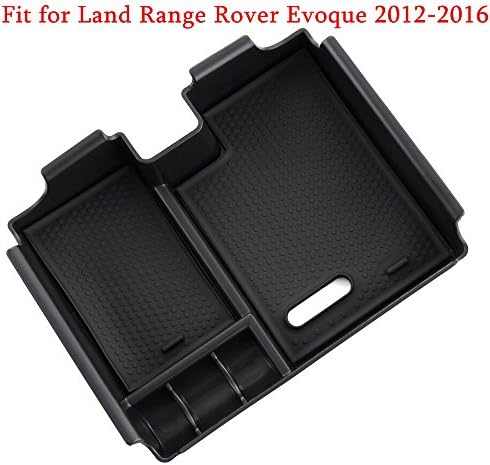 Black Plastic Auto Center Console Armrest Glove Box Secondary Storage Organizer Box for Land Rover Range Rover Evoque 2014-2017