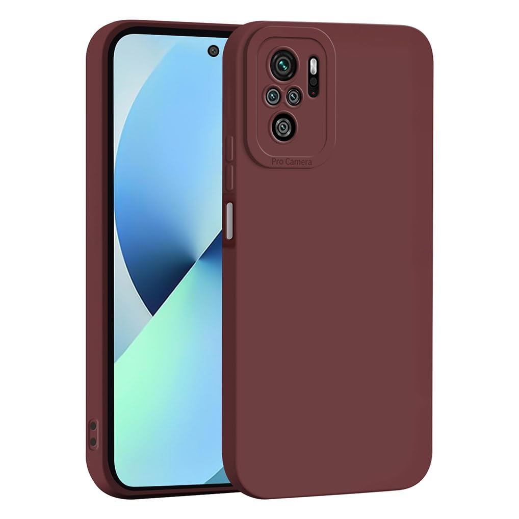 SEAHAI Case for Xiaomi Redmi Note 10 4G/Redmi Note 10S/POCO M5s, Ultra Thin Premium Soft Silicone Phone Cover with Thickened Camera Protection Design, Shockproof TPU Fashion Case Cover - Wine Red
