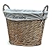 Vintiquewise(TM) Wicker Laundry Basket with Liner, White