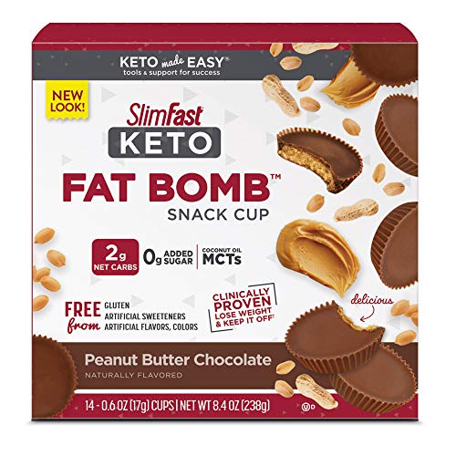 SlimFast Low Carb Chocolate Snacks, Keto Friendly for Weight Loss with 0g Added Sugar & 3g Fiber, Peanut Butter…