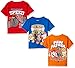 Nickelodeon Boys' Little Boys' Paw Patrol and Blaze 3 Pack T-Shirts, Orange/Blue/Red, 3t