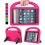 MENZO Kids Case for Amazon All-New Fire HD 8 2018/2017, Light Weight Shockproof Handle Stand Kids Friendly Case for Fire HD 8 inch (2017 and 2018 Releases) Tablet, Rose