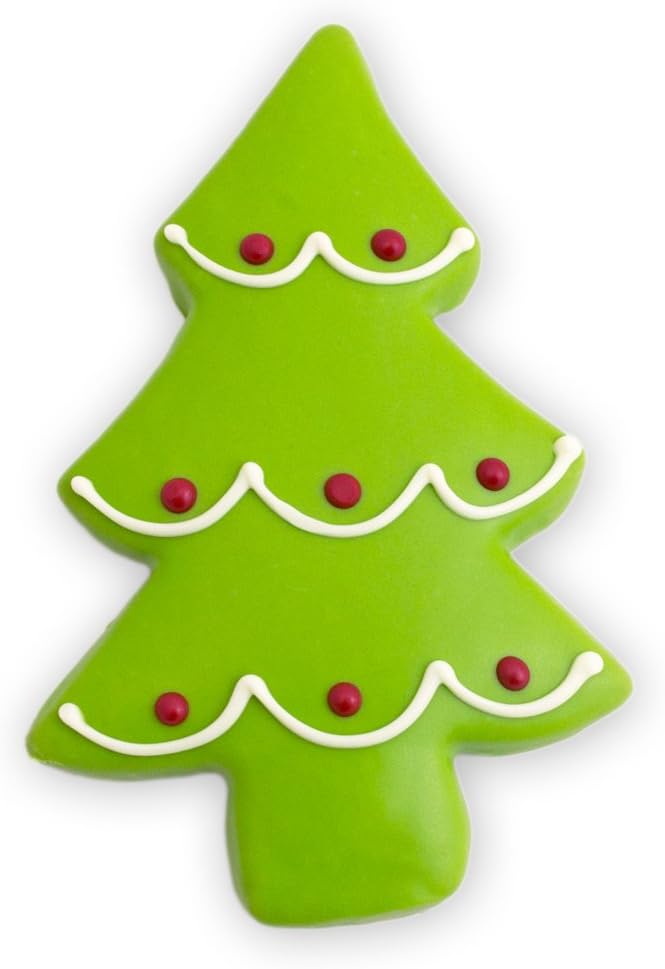 Christmas Tree Cutout Cookie - Decorated Sugar Cookies - by Merlino Baking Co. (12 Pack)