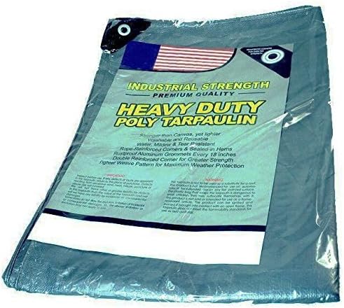 Premium Heavy Duty Poly Tarpaulin 6 X 8 Waterproof Camping Poly Tarp, Protect Your Tent, Flatbed, Firewood, or Roof