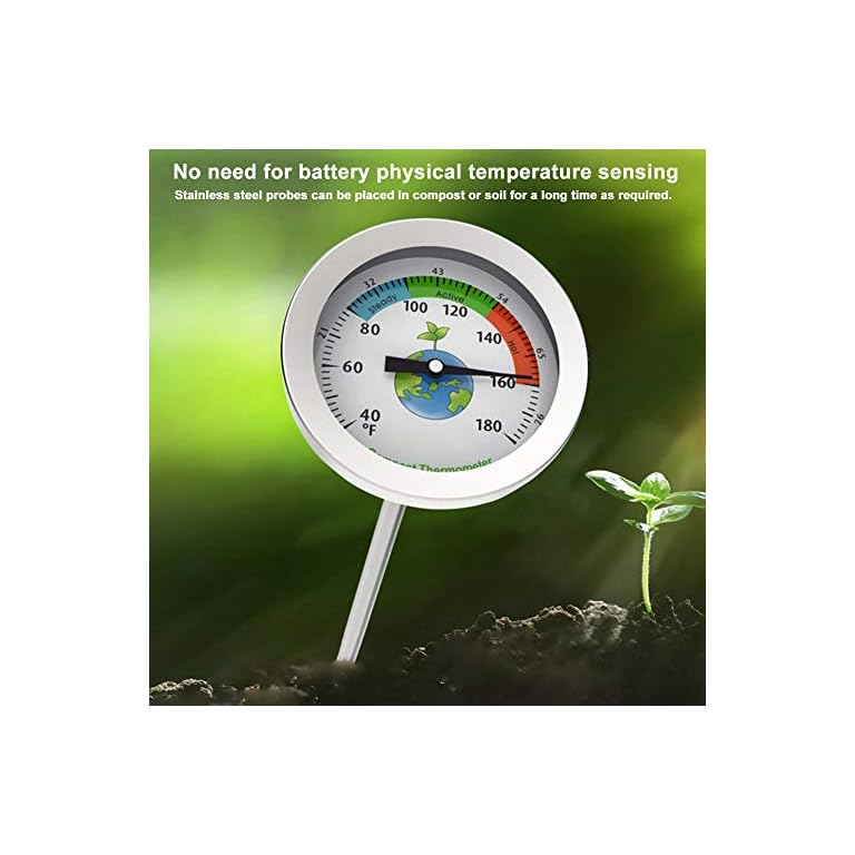 UXELY Compost Thermometer with PDF Composting Guide, 19 Inch Temperature Stem Probe Compost