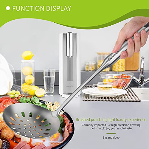 Skimmer Slotted Spoons Ladle Large，Kitchen Metal Skimmer Strainer Spoon