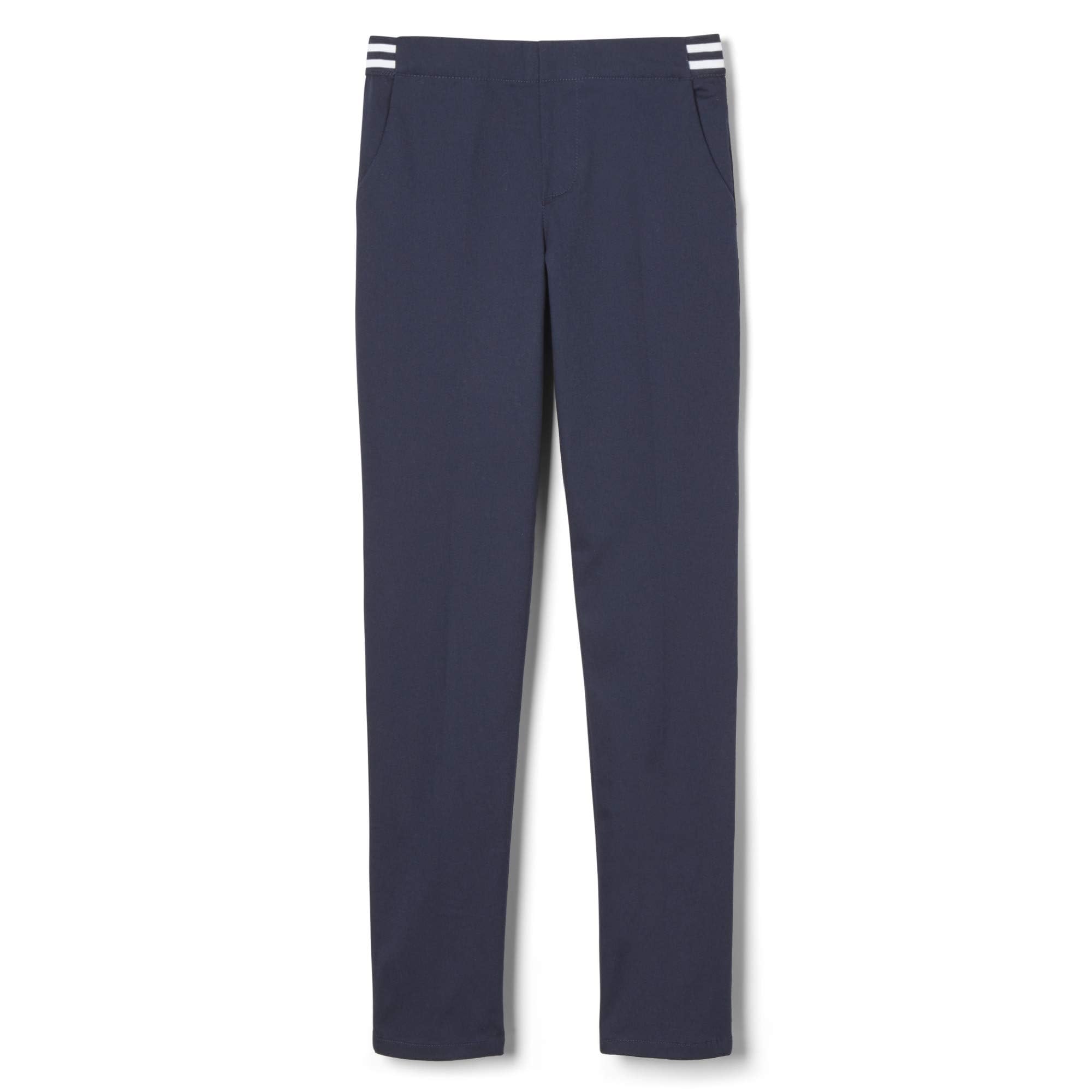 Photo 1 of French Toast Girls' Big Pull On Skinny Fit Stretch Pants with Elastic Waist and Pockets, School Uniform for Kids, Navy, 14