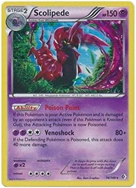 Amazon Com Pokemon Scolipede 74 149 Bw Boundaries Crossed Holo Toys Games