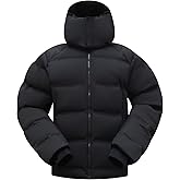 fit space Men's Thickened Down Jacket Super Warm Winter Puffer Jacket Snow Coat with Detachable Hood Waterproof Windproof
