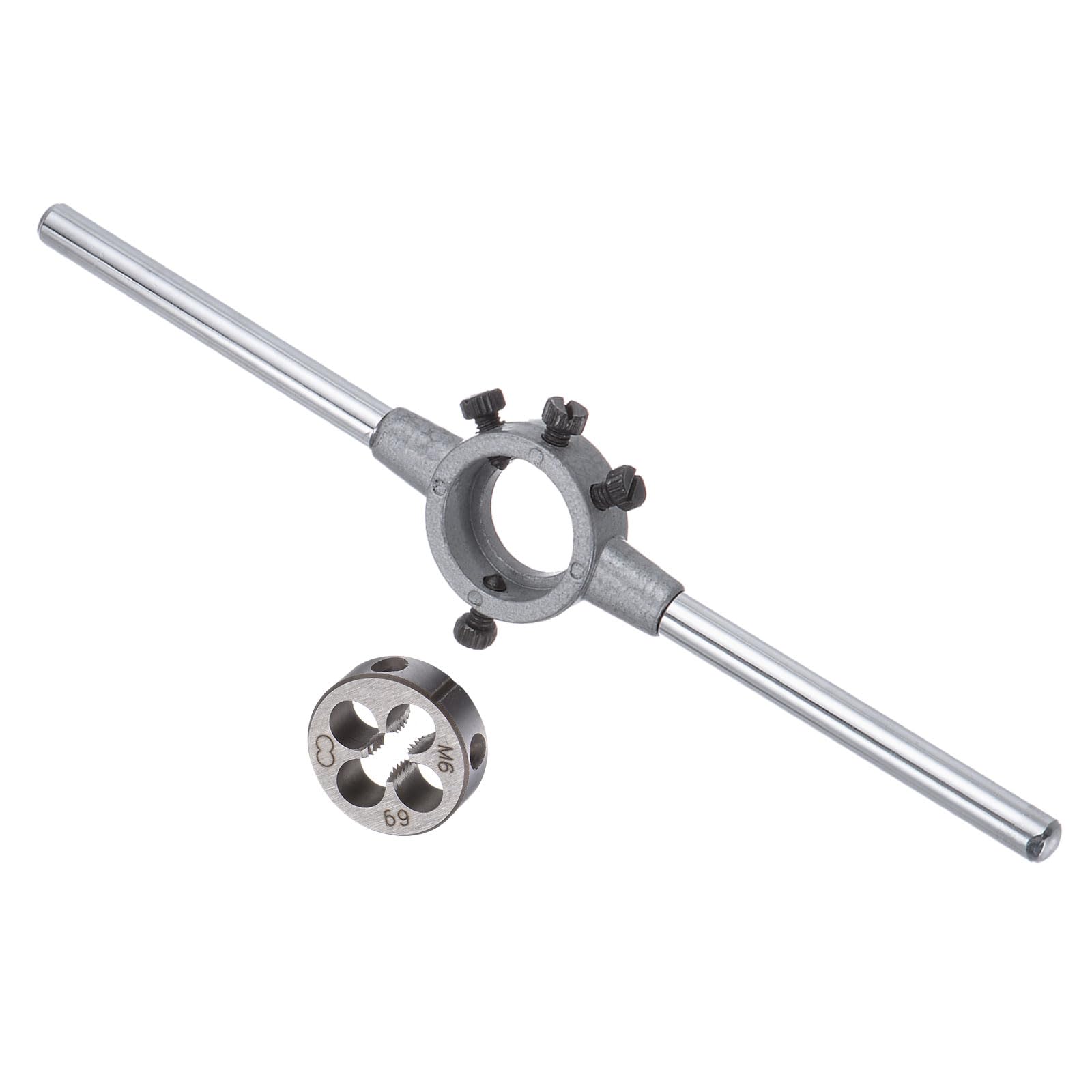 CoCud Die Stock Handle Set, M6x1 Thread Die & Fit 20mm OD / M3.5-M6 Die Wrench Tool Kit - (Applications: for Threading Repairing), 1-Set — image 1