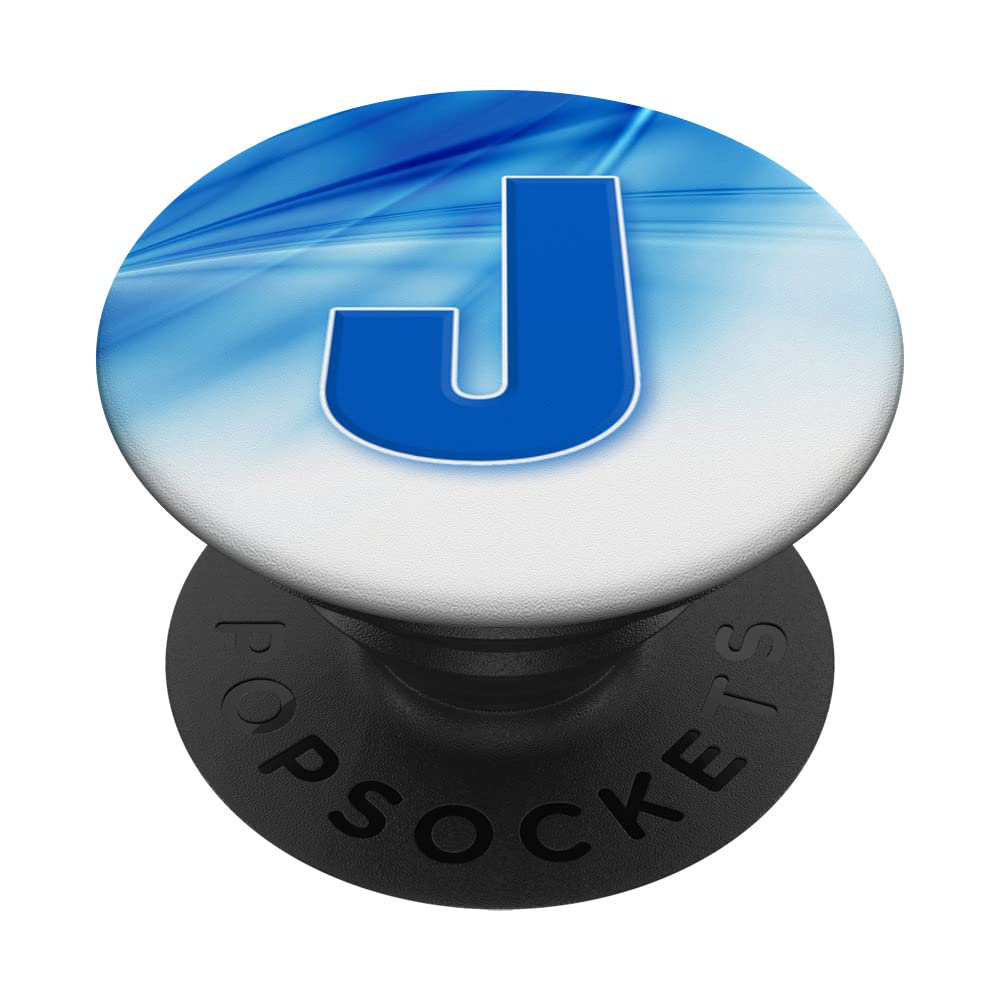 Monogram Initial Letter J Pop Socket Cobalt Blue Letter J PopSockets Swappable PopGrip