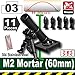 M2 Mortar Set (Black) - Custom Minifigure Piece