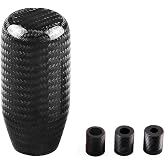 RYANSTAR Universal Carbon Fiber Style Shift Knob Manual Gear Lever Black | Universal carbon fiber style shift knob with ergonomic design for manual transmission vehicles and interior upgrades.