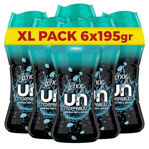 Profumatore Bucato Lavatrice Perle Profumate, Unstoppables Fresh, Maxi Formato 6 x 195g, Intensificatore Di Profumo