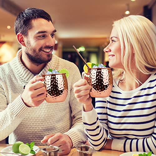 Hossejoy Moscow Mule Becher Umfasst 2 x Kupferbecher 550ML & 2 Trinkhalme – Großartig für Cocktail Gekühlte Getränk… – Bild 7