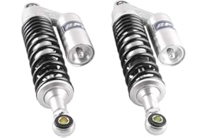 Newsmarts 1 Pair Adjustable 12.5" 320mm Motorbike Air Shock Absorbers Replacement for HONDA for Suzuki for Yamaha for Kawasaki For ATV Go Kart Quad Dirt Sport Bikes 125CC,Silver and Black