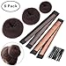 6 pcs Hair Bun Maker Tingtio Hair Donut Bun Shaper Maker Tool Set with 3 Pcs Donut Bun Maker,2 Pcs Magic French Twist Hairstyle Clip and 1 Bag Hair Pin for DIY Hair Styling Hairstyle Ballet Brown