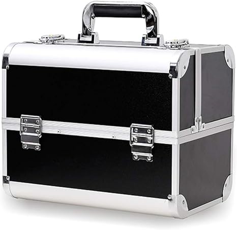 Amazon Co Jp メイクボックス コスメボックス 大容量 ２段 化粧ボックス プロ 収納力抜群 鍵付き 洗える 肩掛け かわいい プレゼント 彼女友達へ 取っ手付 コスメbox ブラック ｌ ホーム キッチン