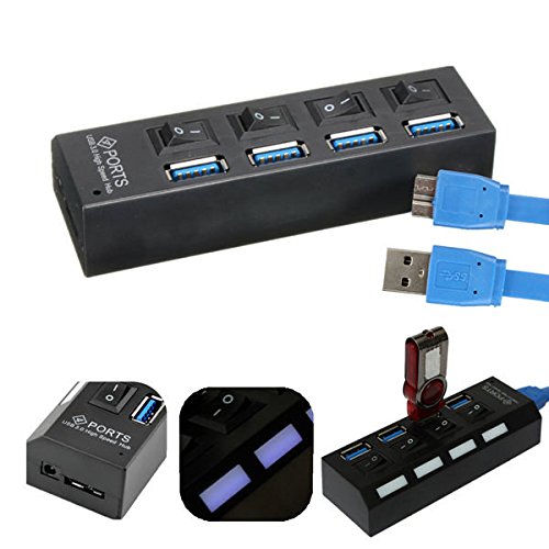 Pink Lizard 4 Ports USB 3.0 External HUB Adapter with Switch