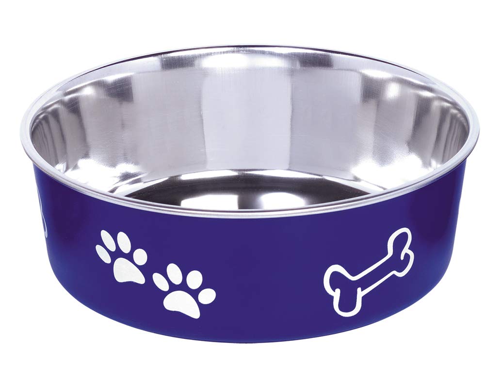 Nobby Fusion Stainless Steel Dog Bowl Non-Slip Blue 20 cm 1.80 Litres