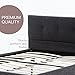 Mecor Upholstered Linen Queen Platform Bed Metal Frame with Wood Slat Support,Square Stitched Headboard,Black/Queen Size
