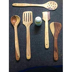 DECORVAIZ Wooden Handmade Serving and Cooking Non-Stick Spoons Set Cum Kitchen Tools / Kitchen Utensils / Kitchen…