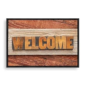 Framed Canvas Wall Art Welcome Canvas Prints Home Artwork Decoration for Living Room,Bedroom - 16x24 inches
