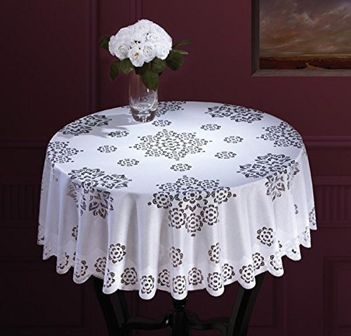 MforStyle White Tablecloth Round Lace 125cm — image 1