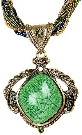 Prime Clearance Sale &amp; Deals Day 2017-ValentoriaNew Hot Fashion Bohemian Jewelry Statement Necklaces Women Rhinestone Gem Pendant Collar (Green)