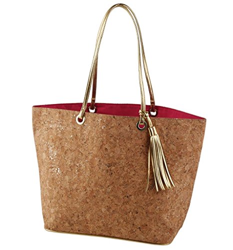 Mud Pie 8613228 Carlton Cork Tote Bag Lined