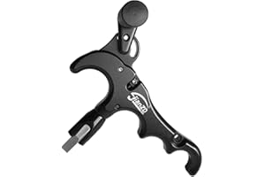 JIANZD Compound Bow Release 3/4Finger 360° Rotatable Aluminum Alloy Archery Trigger Synapse Hammer Throw Release Assistant