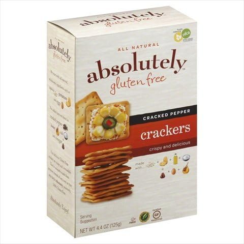 crackers absolutely gluten free cracked pepper , 4.4 oz (pack of 6)