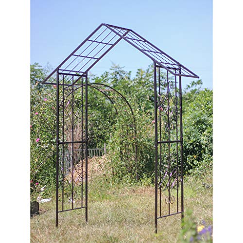 AAQQ Rosenbogen, Unterstützung des Gartenwachstums, Rosenbogen aus Metall, Wetterfest, 113 cm X 60 cm X 240 cm… – Bild 5