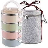 XINGBAO Stainless Steel Bento Lunch Box, 4-Tier Lunch Container for Office School Camping