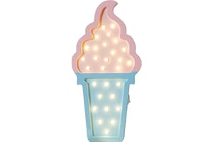 SWEET FANMULIN Ice cream Valentine Romance Atmosphere Light , Party Wedding Birthday Party Decoration Kids' Room Battery Operated LED Night Lights (Pink and Blue)