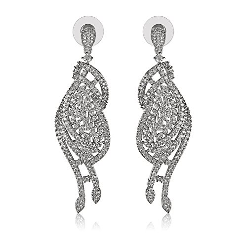 Silver Brass True Sparkles Earrings for Women and Girls