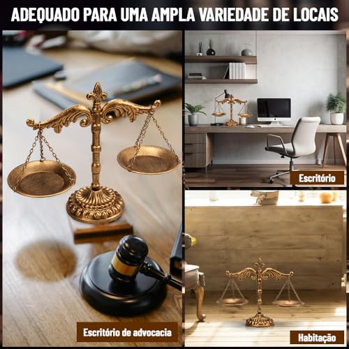 Balança Da Justiça de Metal, Balança de Equilíbrio de Peso Antiga, Libra de Estilo Vintage, Bandeja de Metal Estilo Vintage