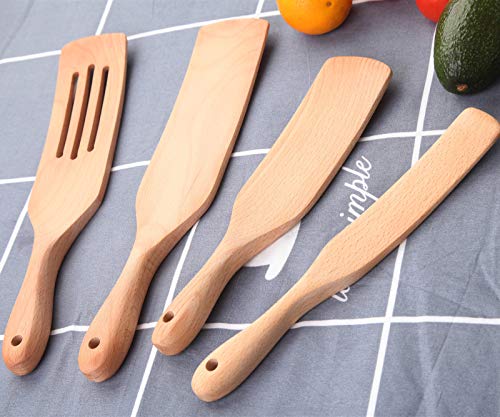 Spurtle Set, Wooden Cooking Utensils, Spurtles Kitchen Tools, Wooden Spoons for Cooking, Spatula Spoon