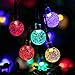 Qedertek Christmas String Lights, 20ft 30 LED Outdoor Fairy Globe Lights String Crystal Ball LED Decorative Lighting for Holiday Party Home Garden Xmas Trees Multicolor