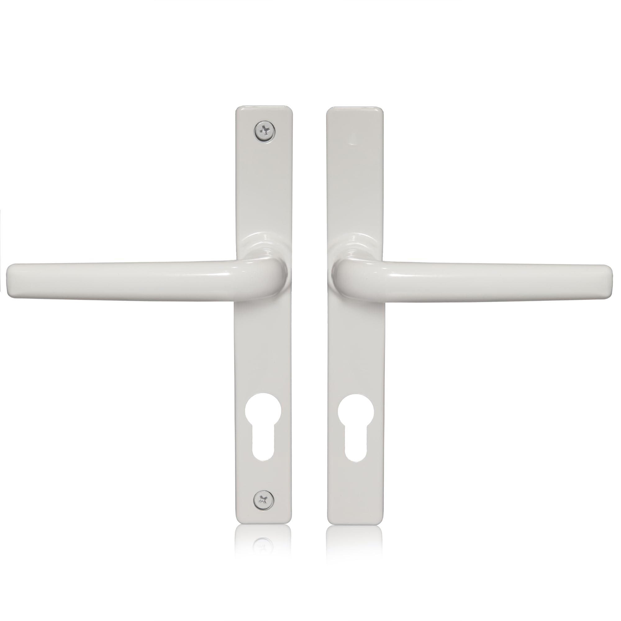 Schlosser Technik Uros White Ferco Door Handle Replacement (PZ 70mm, Screw Hole Distance 180mm, Overall 205mm), UPVC Front Door Handle Compatible with GU Ferco Locking System.
