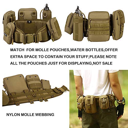 Tactical Battle Belt MOLLE Waist -Belt for Military Equipment and Outdoor Sports
