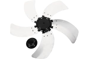 CIIEEO 5 Floor Universal Fan Blade - Table, Outdoor, Pedestal, Vertical, Oscillating, Ceiling Fan Repair Part - White Aluminum Alloy Leaves