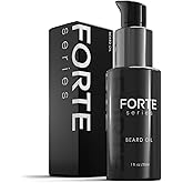 Forte Series Premium Beard Oil with Hydrating Oils and Vitamin E for Soft, Healthy Facial Hair, Black