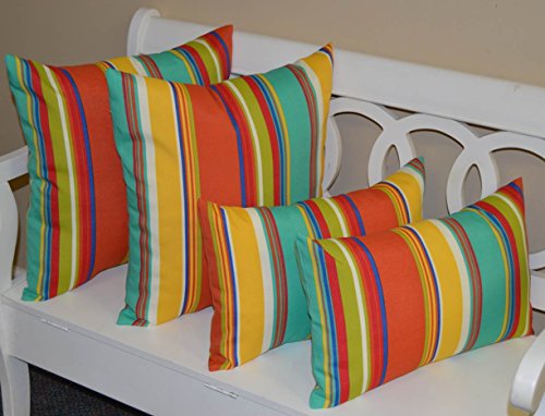 Set Of 4 Pillows 2 20 Square 2 Rectangle Lumbar Coral