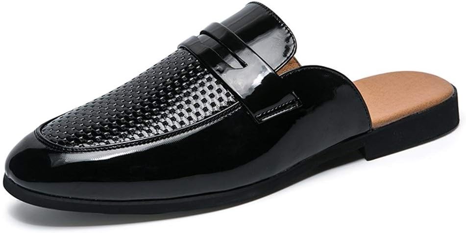 mens leather backless sandals