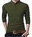YTD Men's Casual Slim Fit Pure Color Long Sleeve Polo Fashion T-Shirts (US Medium, Long Sleeve Army Green)